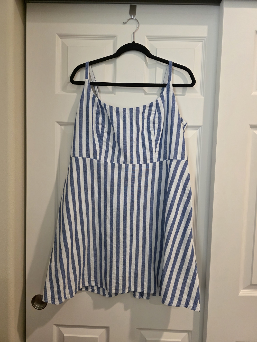 Old Navy Blue & White Striped Spaghetti Strap Sundress
